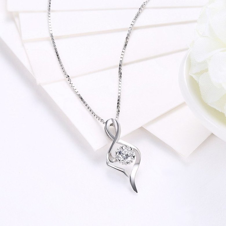 Wholesale Trendy 925 Sterling Silver CZ Necklace TGSSN030 2