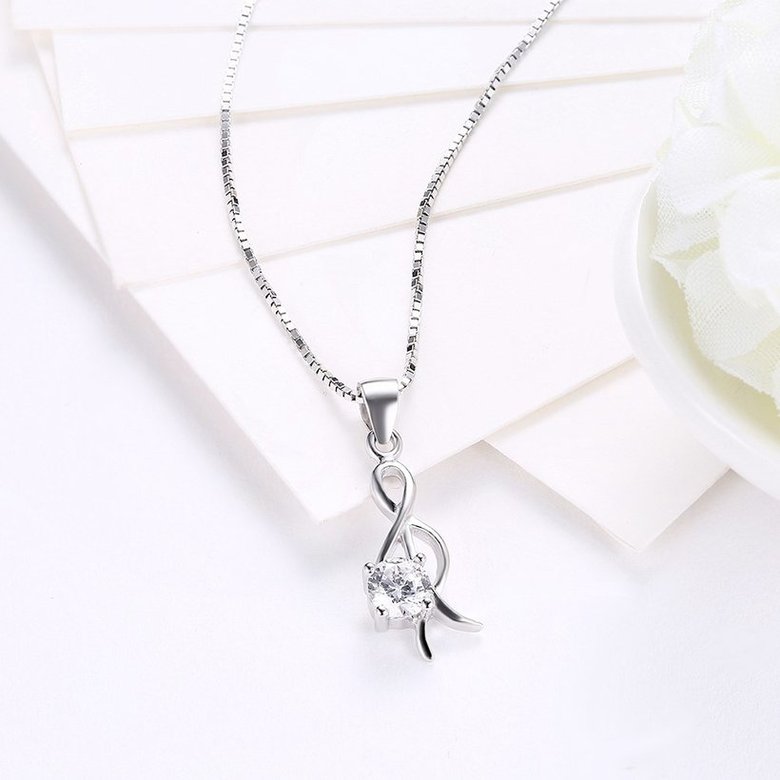 Wholesale Trendy 925 Sterling Silver CZ Necklace TGSSN034 2