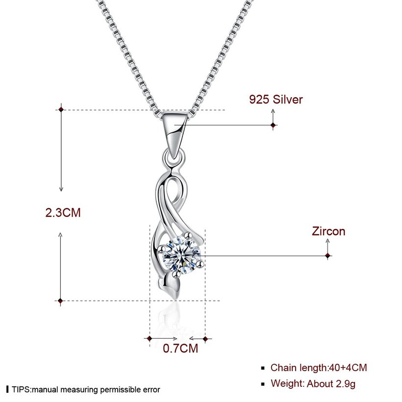 Wholesale Trendy 925 Sterling Silver Plant CZ Necklace TGSSN040 4