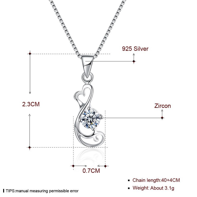 Wholesale Fashion 925 Sterling Silver CZ Necklace TGSSN042 4