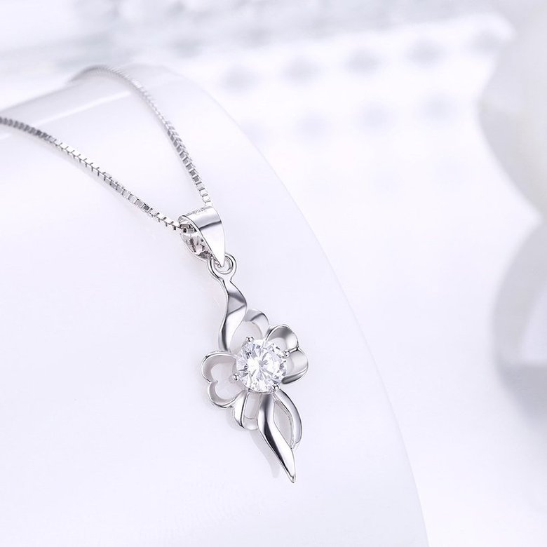 Wholesale Trendy 925 Sterling Silver CZ Necklace TGSSN047 1