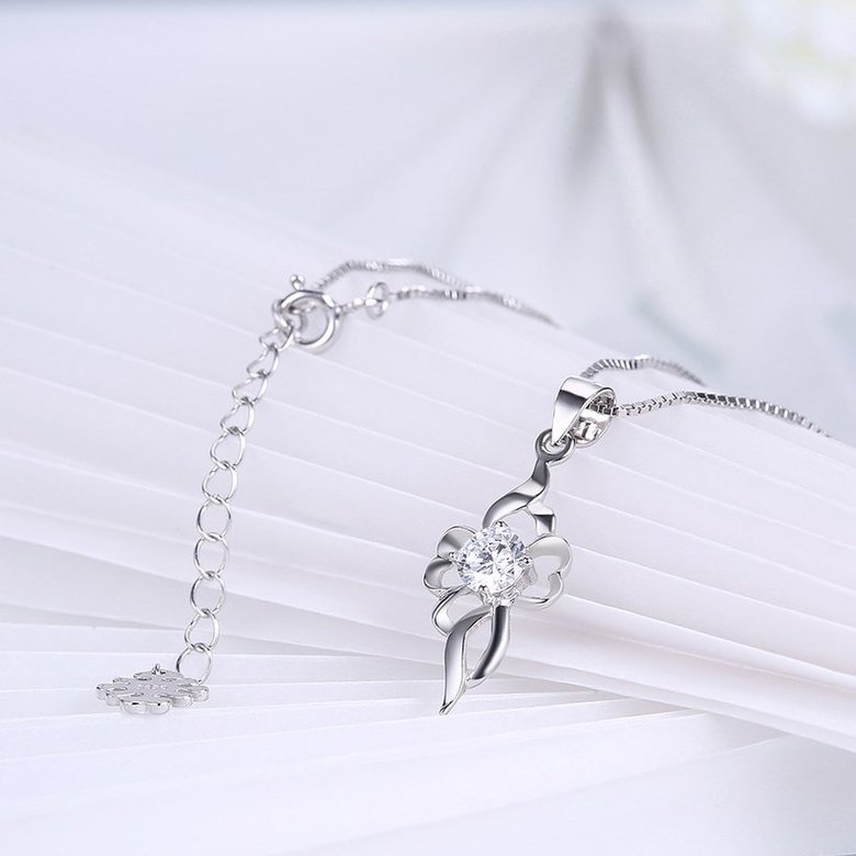 Wholesale Trendy 925 Sterling Silver CZ Necklace TGSSN047 3