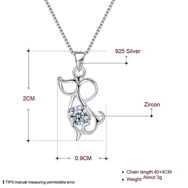 Wholesale Fashion 925 Sterling Silver Animal CZ Necklace TGSSN056 4
