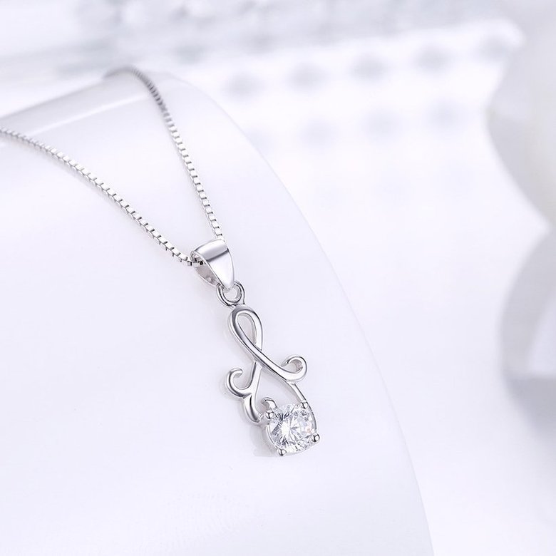 Wholesale Fashion 925 Sterling Silver Geometric CZ Necklac TGSSN061 1