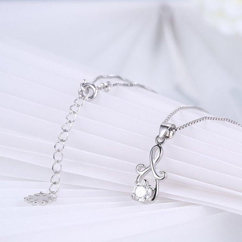 Wholesale Fashion 925 Sterling Silver Geometric CZ Necklac TGSSN061 3