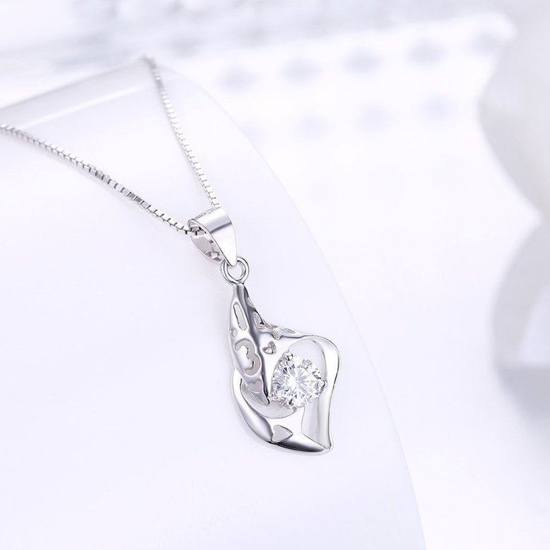 Wholesale Trendy 925 Sterling Silver CZ Necklace Free Shipping TGSSN064 1