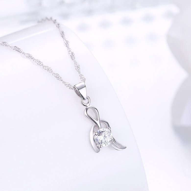 Wholesale Trendy 925 Sterling Silver CZ Necklace TGSSN065 1
