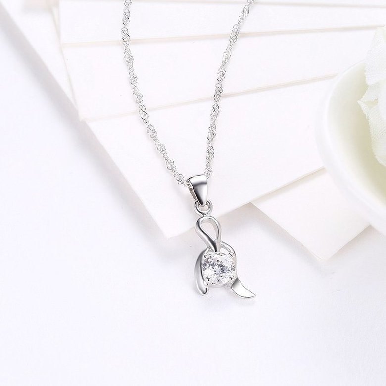 Wholesale Trendy 925 Sterling Silver CZ Necklace TGSSN065 2