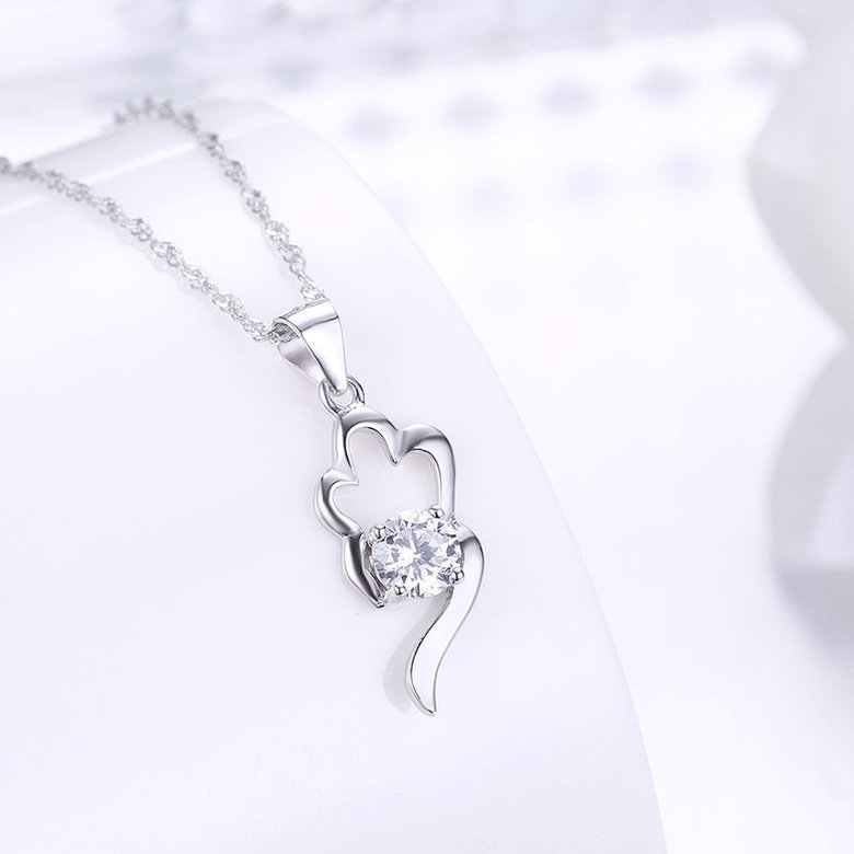 Wholesale Trendy 925 Sterling Silver CZ Necklace TGSSN066 1