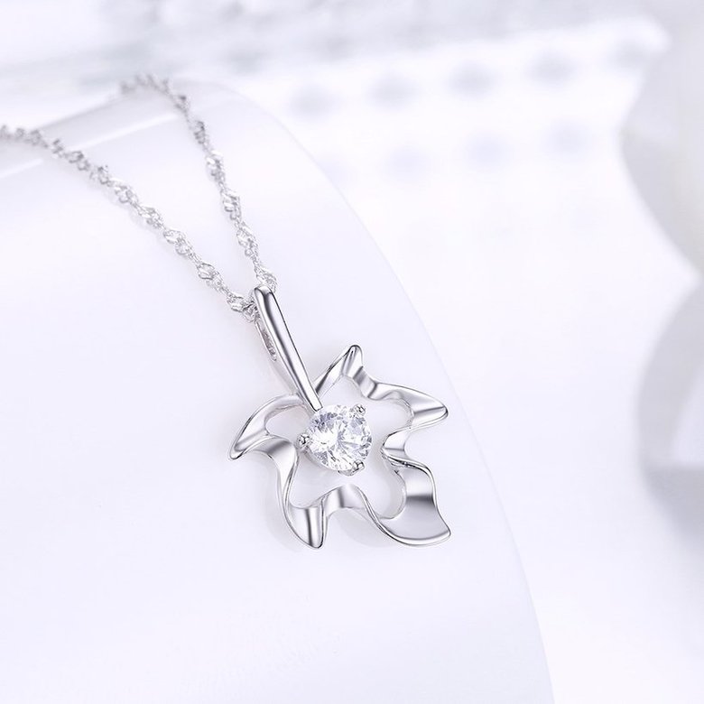 Wholesale 2018 New Style 925 Sterling Silver CZ Necklace TGSSN067 1