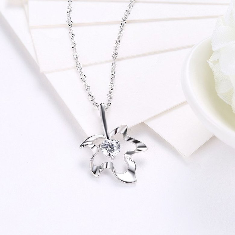 Wholesale 2018 New Style 925 Sterling Silver CZ Necklace TGSSN067 2