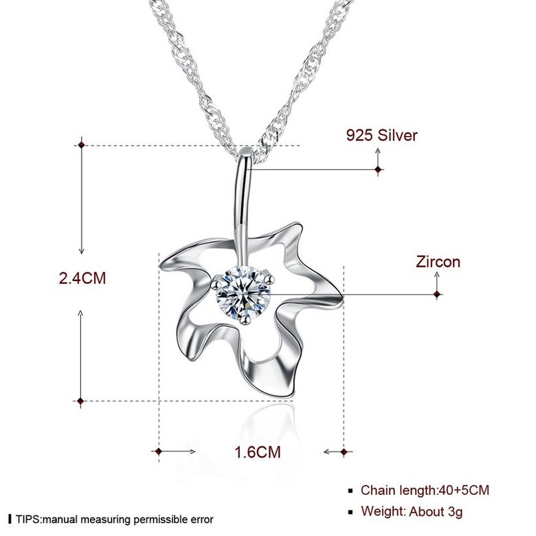 Wholesale 2018 New Style 925 Sterling Silver CZ Necklace TGSSN067 4