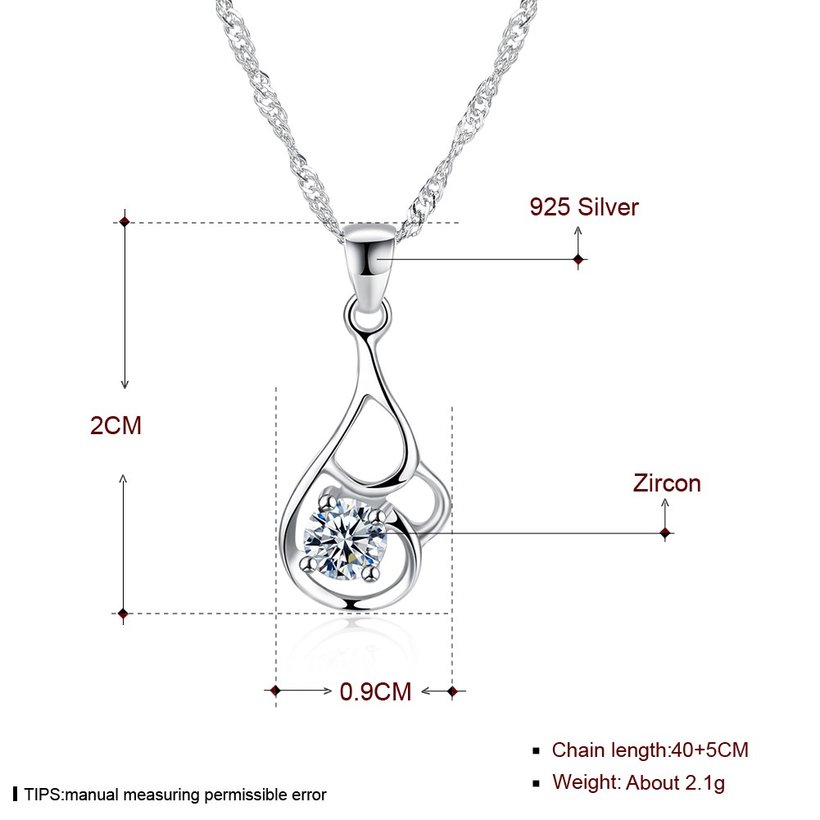 Wholesale 2018 New Style 925 Sterling Silver CZ Necklace TGSSN068 4