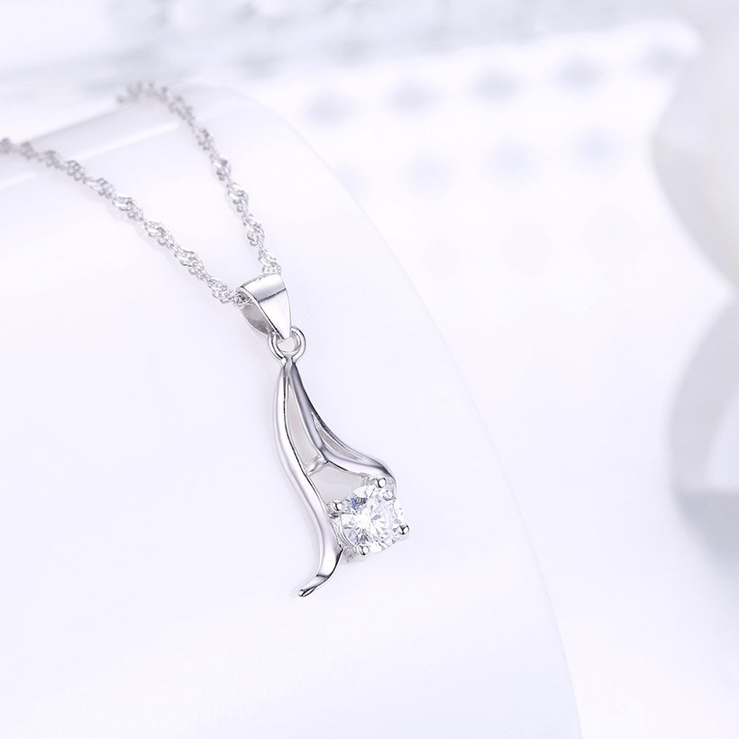 Wholesale New Style 925 Sterling Silver CZ Necklace TGSSN069 1