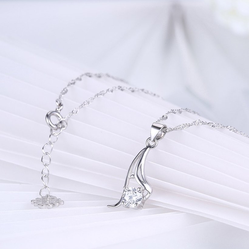 Wholesale New Style 925 Sterling Silver CZ Necklace TGSSN069 3