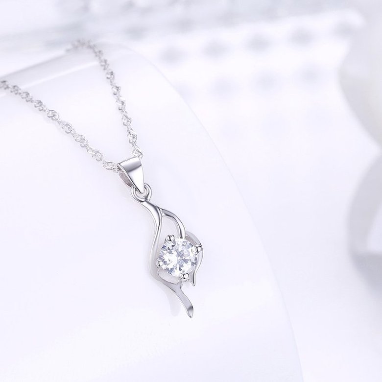 Wholesale New Style 925 Sterling Silver CZ Necklace TGSSN070 1