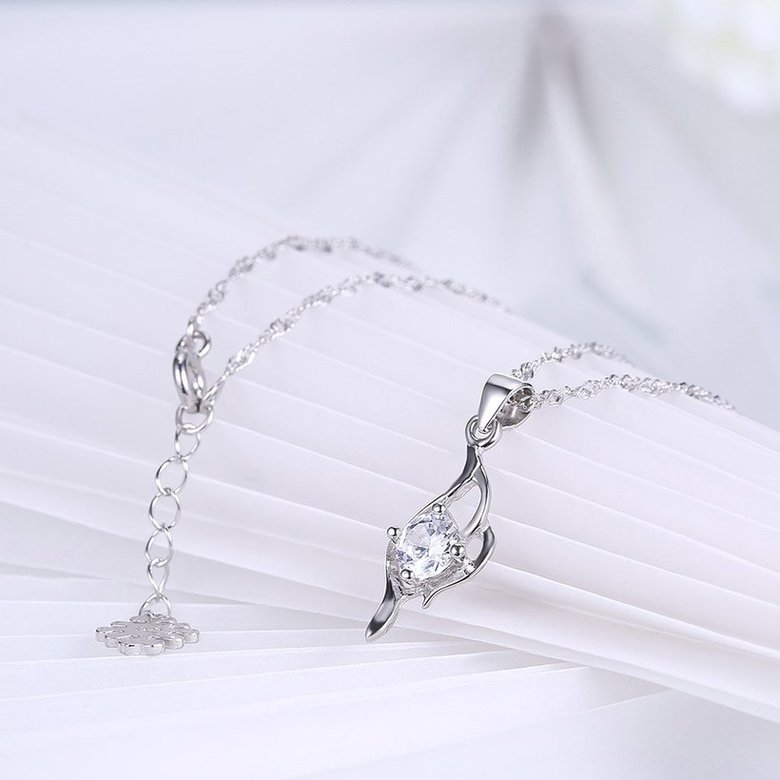 Wholesale New Style 925 Sterling Silver CZ Necklace TGSSN070 3