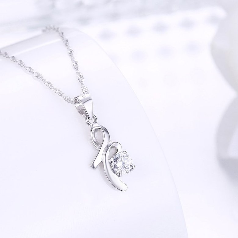 Wholesale Fashion Style 925 Sterling Silver CZ Necklace TGSSN071 1