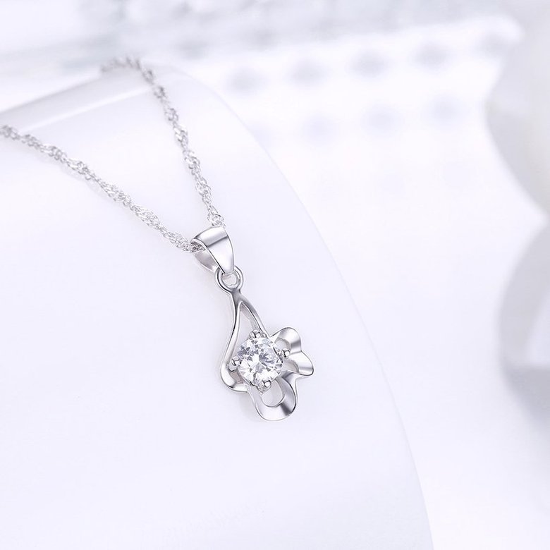 Wholesale Trendy 925 Sterling Silver CZ Necklace Discount TGSSN072 1
