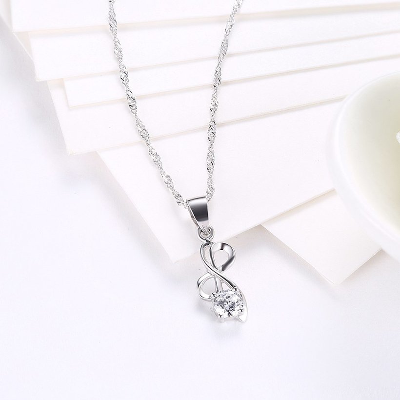 Wholesale Discount Fashion 925 Sterling Silver CZ Necklace TGSSN073 2