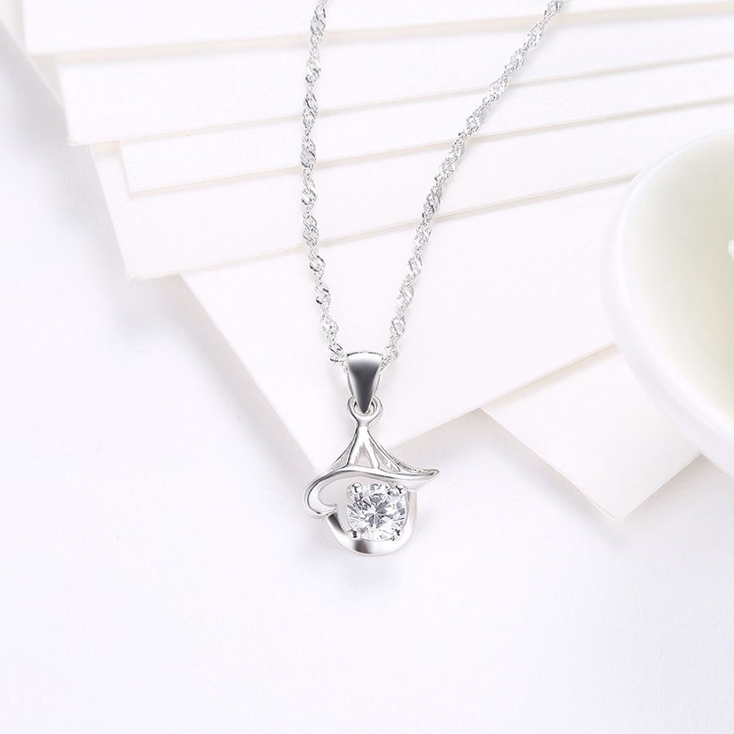 Wholesale Big Deal 925 Sterling Silver CZ Necklace TGSSN074 2