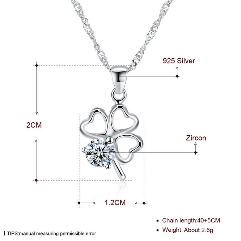 Wholesale Super Deal 925 Sterling Silver CZ Necklace TGSSN075 4