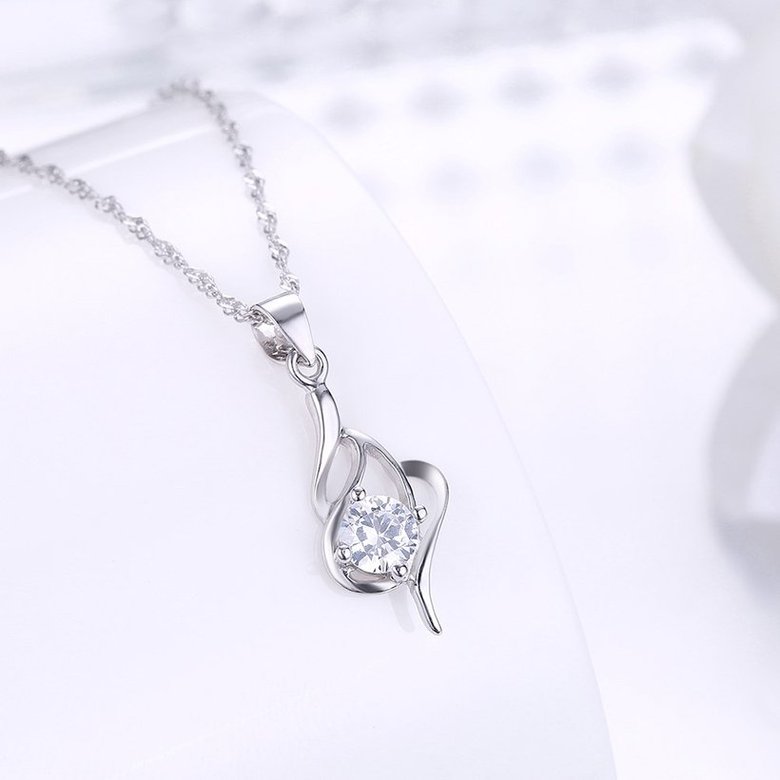 Wholesale 2018 Deal 925 Sterling Silver CZ Necklace TGSSN076 1