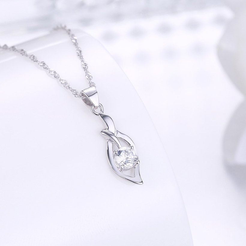Wholesale New Style 925 Sterling Silver Plant CZ Necklace TGSSN080 1