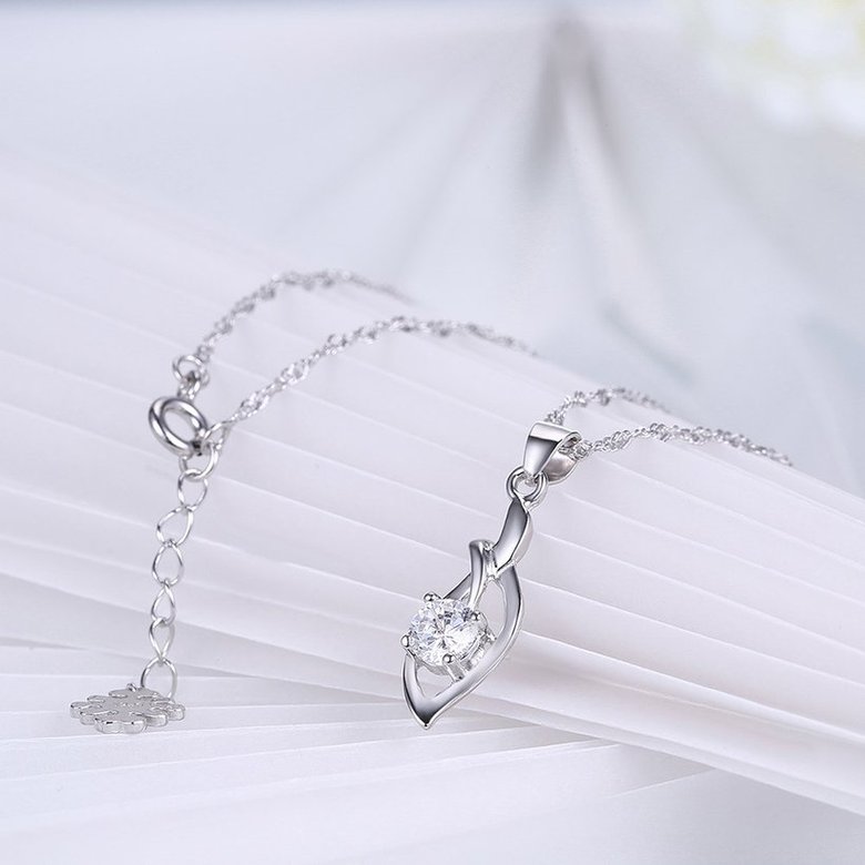 Wholesale New Style 925 Sterling Silver Plant CZ Necklace TGSSN080 3