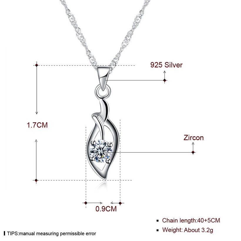 Wholesale New Style 925 Sterling Silver Plant CZ Necklace TGSSN080 4