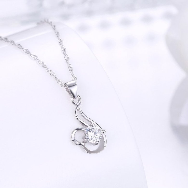 Wholesale Good Quality 925 Sterling Silver CZ Necklace TGSSN081 1