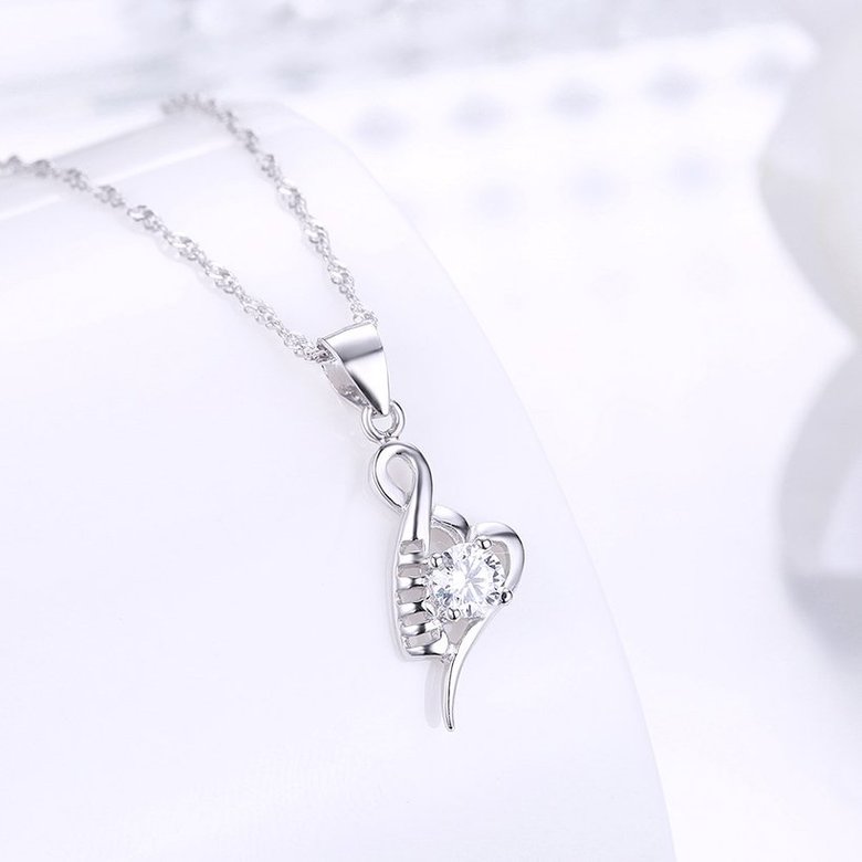 Wholesale Top Quality 925 Sterling Silver CZ Necklace TGSSN082 1