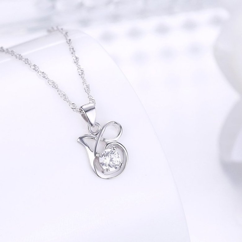 Wholesale Best Quality 925 Sterling Silver CZ Necklace TGSSN083 1