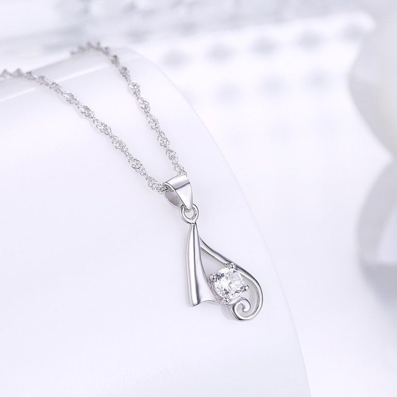 Wholesale New Fashion 925 Sterling Silver CZ Necklace TGSSN084 1