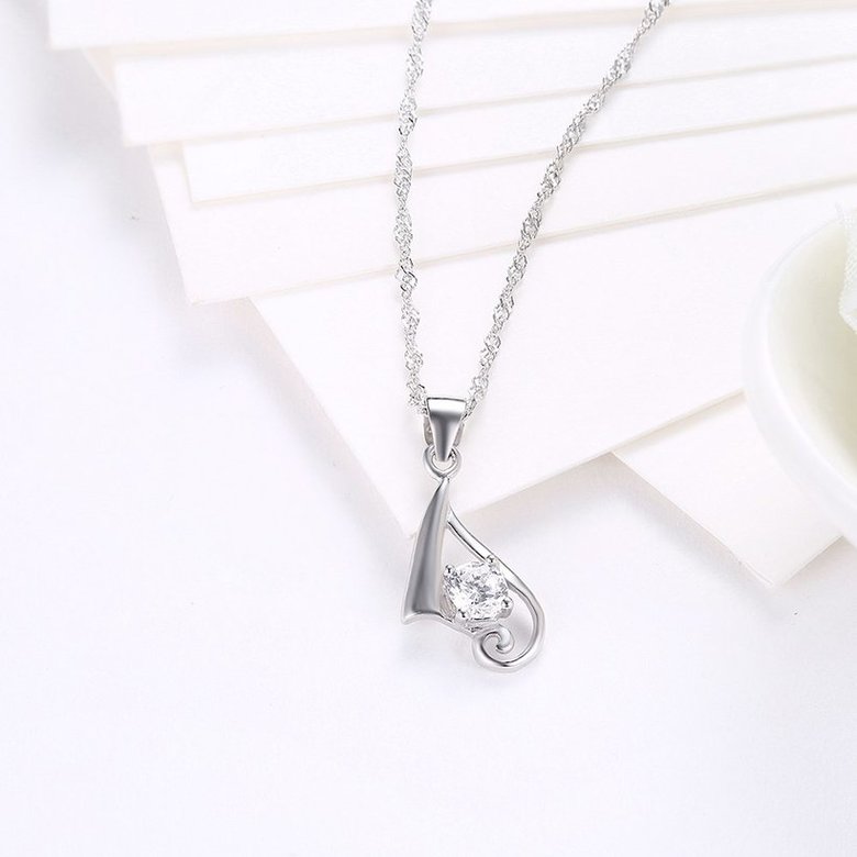 Wholesale New Fashion 925 Sterling Silver CZ Necklace TGSSN084 2