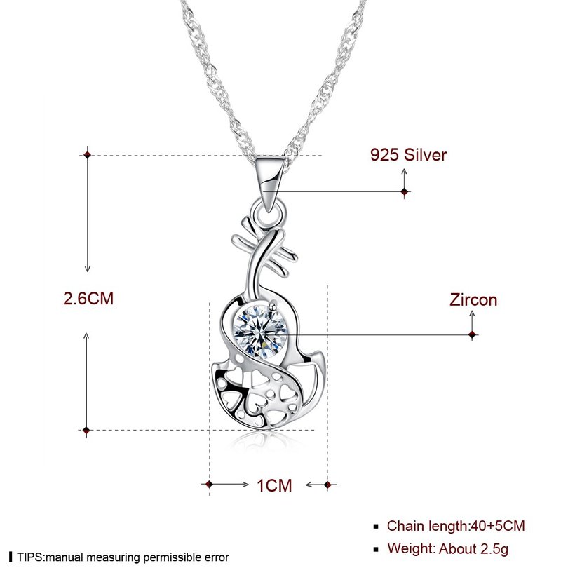 Wholesale Creative Style 925 Sterling Silver CZ Necklace TGSSN085 4