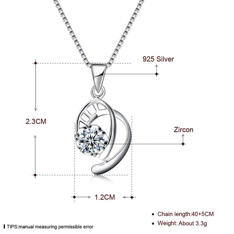 Wholesale 2018 New Style 925 Sterling Silver CZ Necklace TGSSN087 4
