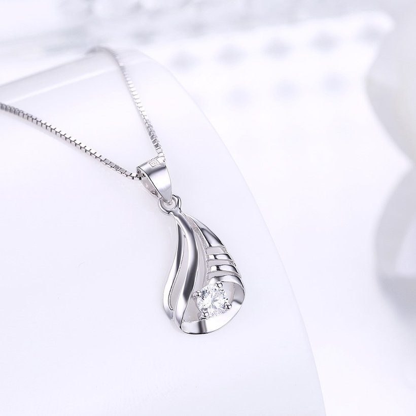 Wholesale Discount Fashion 925 Sterling Silver CZ Necklace TGSSN090 1