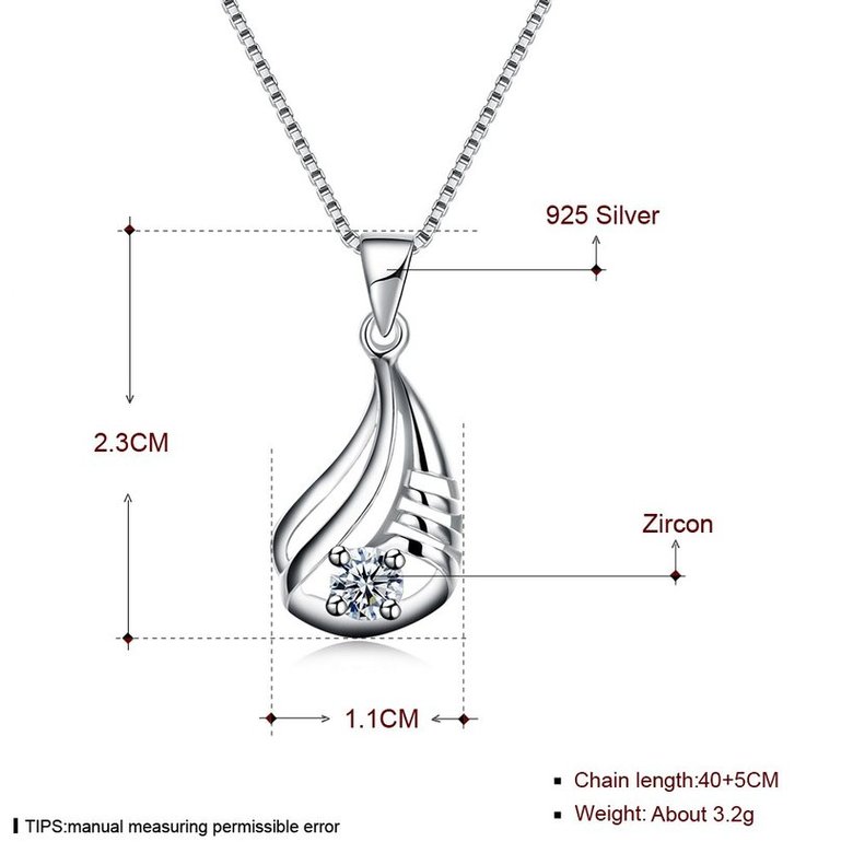 Wholesale Discount Fashion 925 Sterling Silver CZ Necklace TGSSN090 4