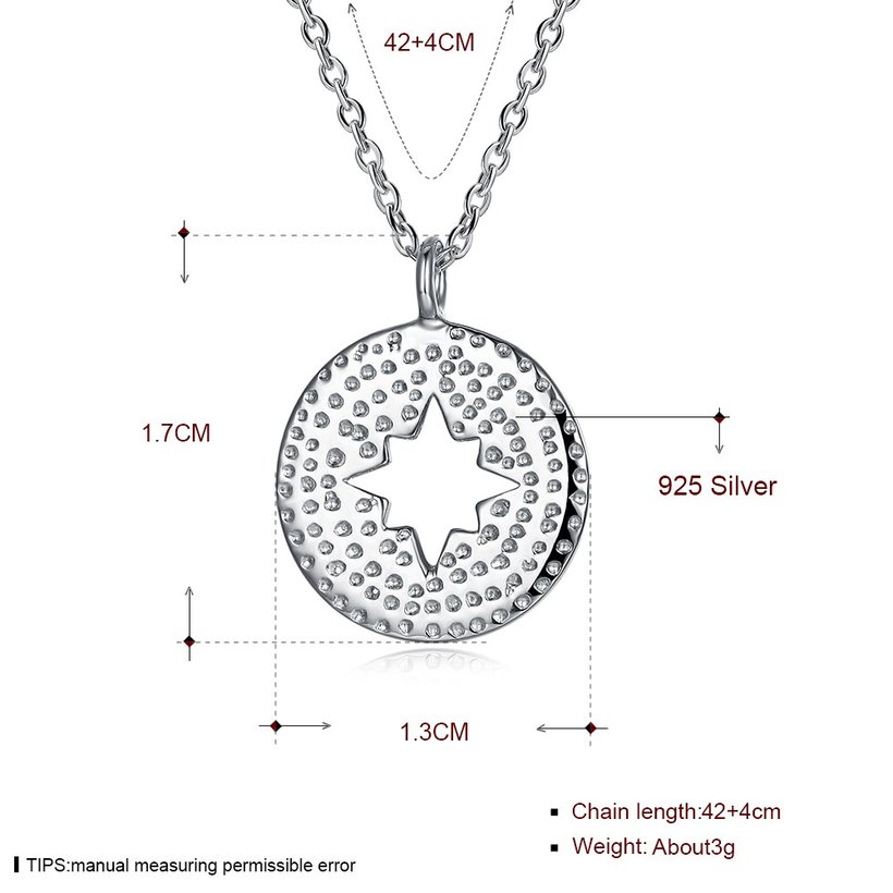 Wholesale Stars Creative Pure S925 Sterling Silver Necklace TGSSN017 2