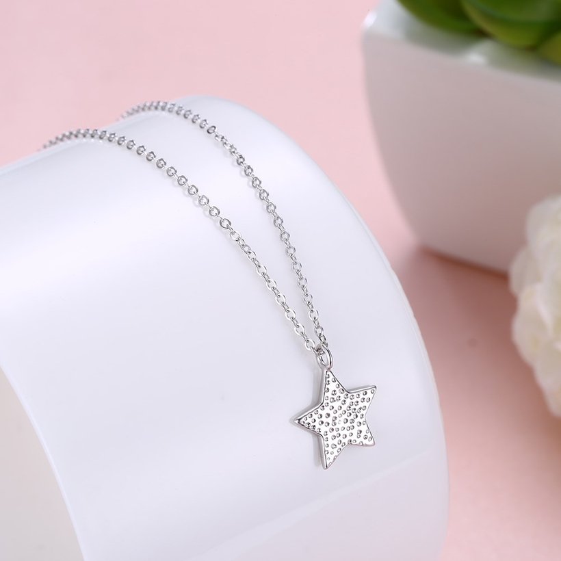Wholesale Little star Pure S925 Sterling Silver pendant Necklace TGSSN021 1