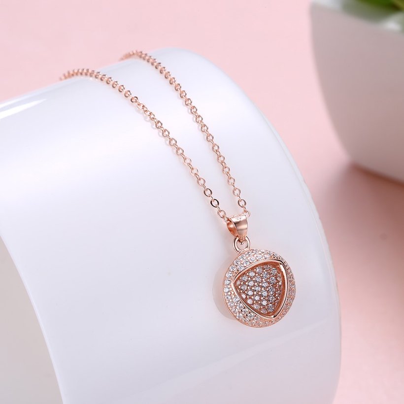 Wholesale Modern Stylish Heart CZ Pure S925 Sterling Silver Pandent Necklace TGSSN029 2