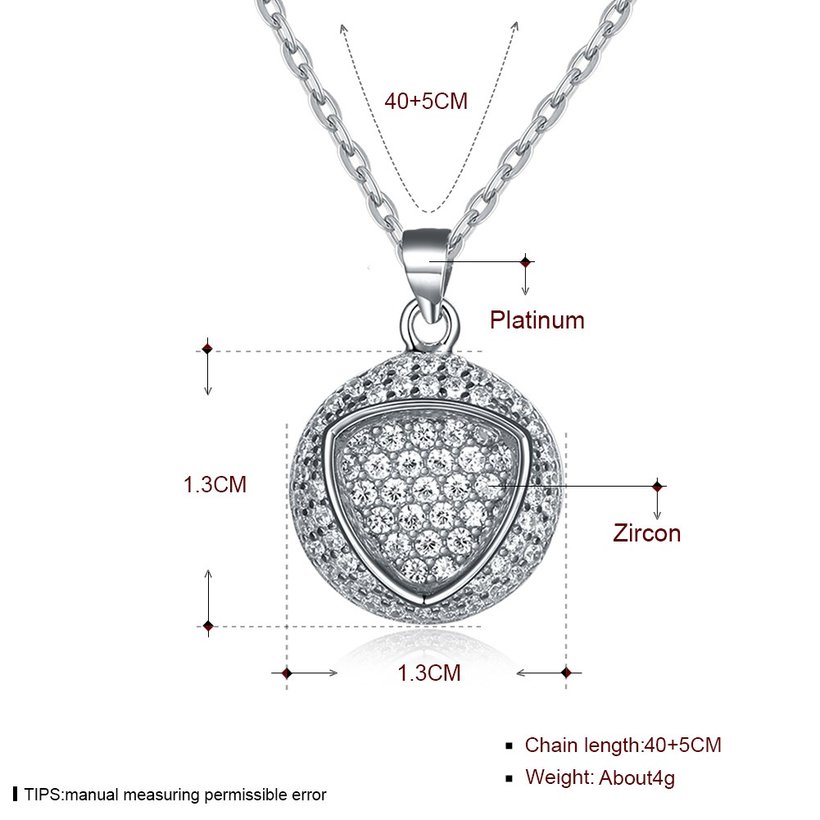Wholesale Modern Stylish Heart CZ Pure S925 Sterling Silver Pandent Necklace TGSSN029 6