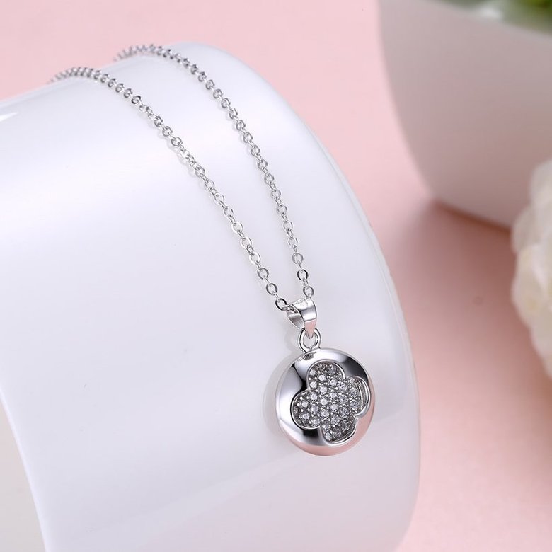 Wholesale Boutique Stylish Heart CZ Pure S925 Sterling Silver Pandent Necklace TGSSN031 3