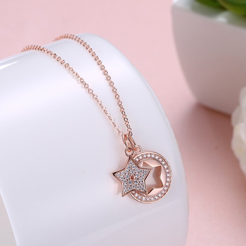 Wholesale Fashion Star CZ S925 Sterling Silver Pandent Necklace TGSSN037 1