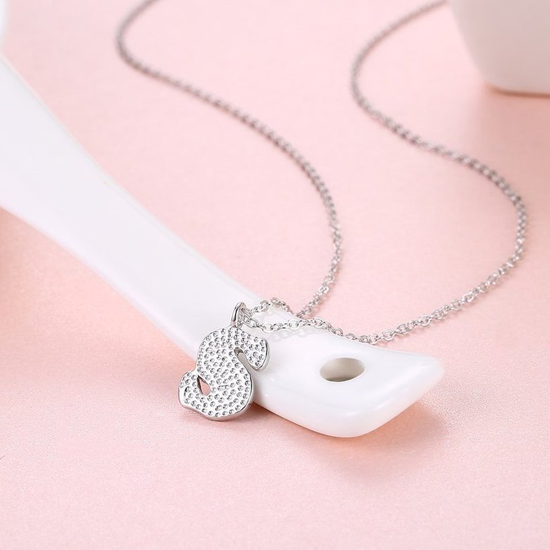 Wholesale Lovely s-shaped pure S925 Sterling Silver pandent Necklace TGSSN043 2