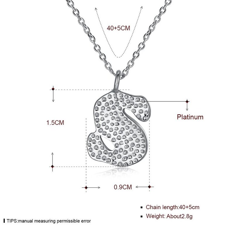 Wholesale Lovely s-shaped pure S925 Sterling Silver pandent Necklace TGSSN043 4