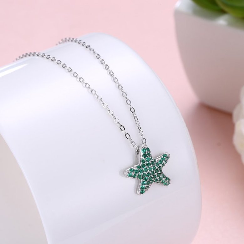 Wholesale Starfish Creative pure S925 Sterling Silver pandent Necklace TGSSN046 1