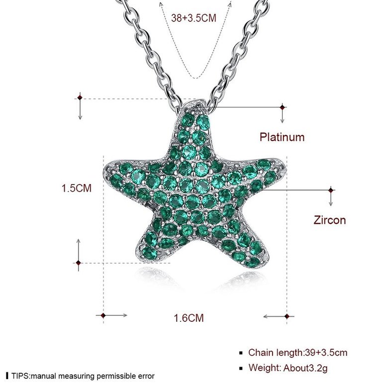 Wholesale Starfish Creative pure S925 Sterling Silver pandent Necklace TGSSN046 2