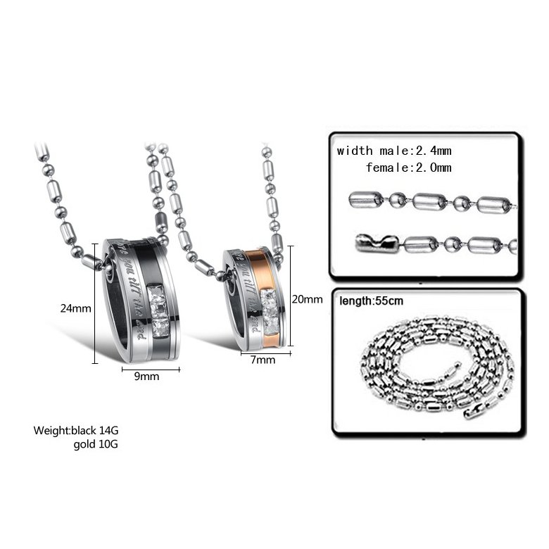 Wholesale Hot selling fashion stainless steel couples Necklace TGSTN028 4